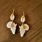 Brass, Bone & Shell Earrings-Kaibeh