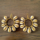 Floral Shell & Brass Hoop Earrings – Lightweight African-Inspired Jewelry