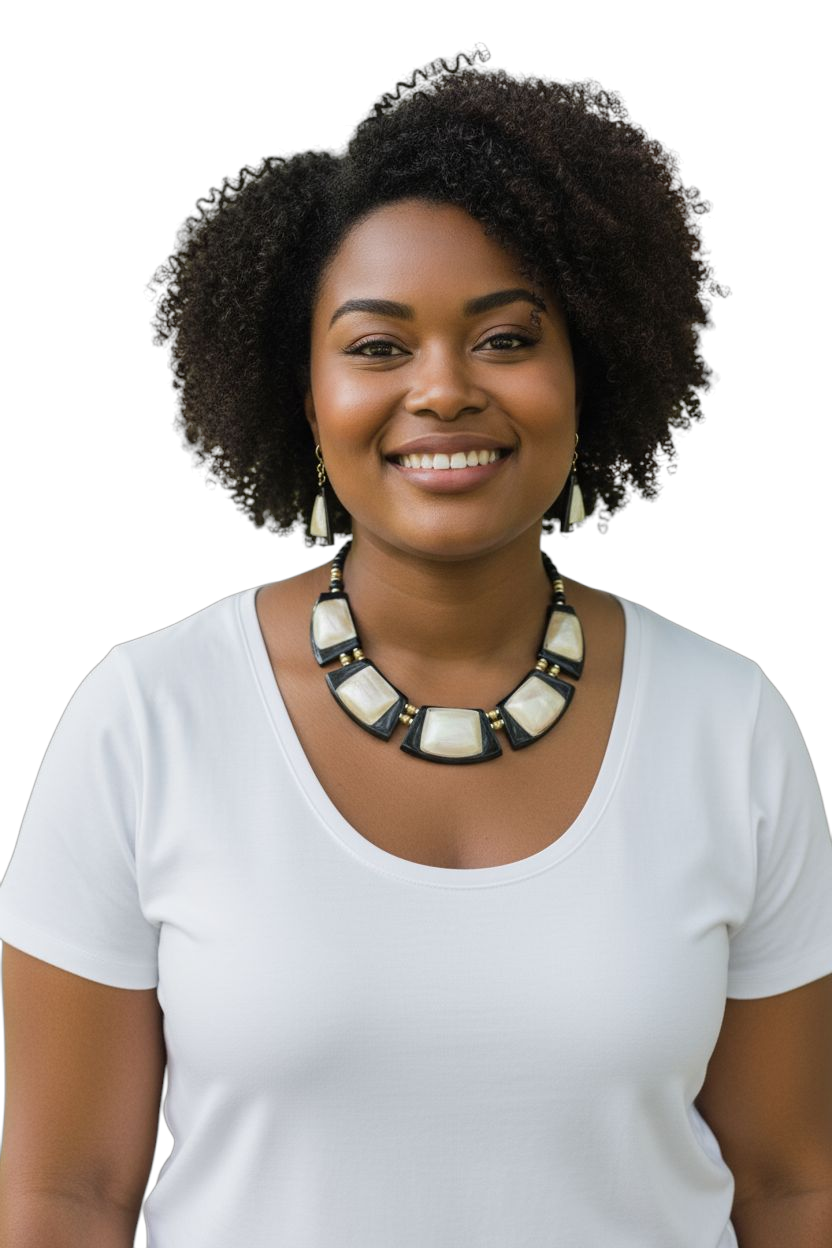Frannie's Afro Pearl Studded  Necklace Set