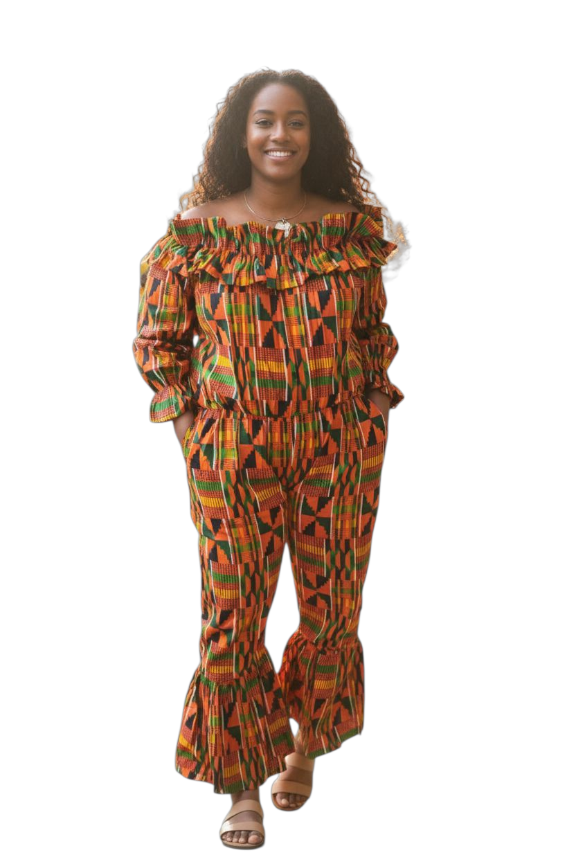 Monrovia Girl Flared Bottom Kente  Jumpsuit