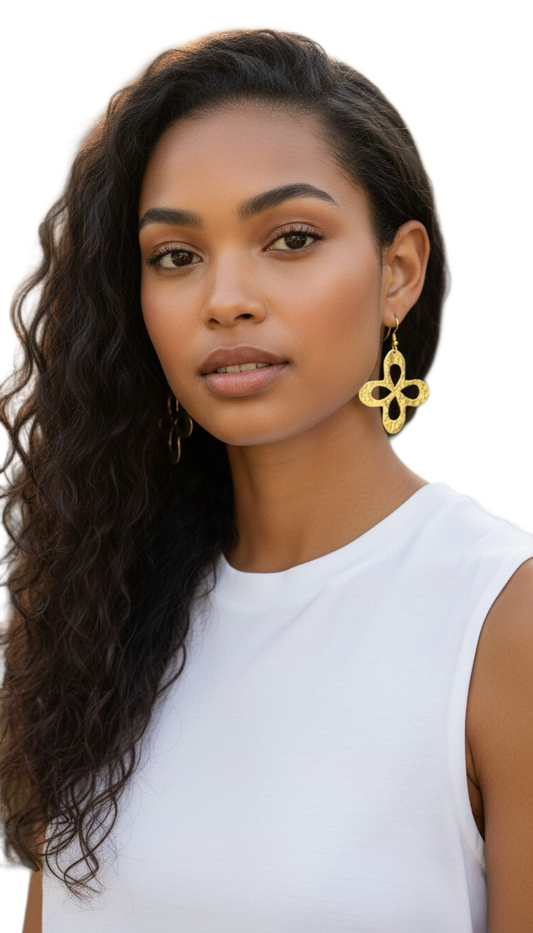 Nia Zahara Brass Bloom Earrings – Handmade Afrocentric Statement Jewelry