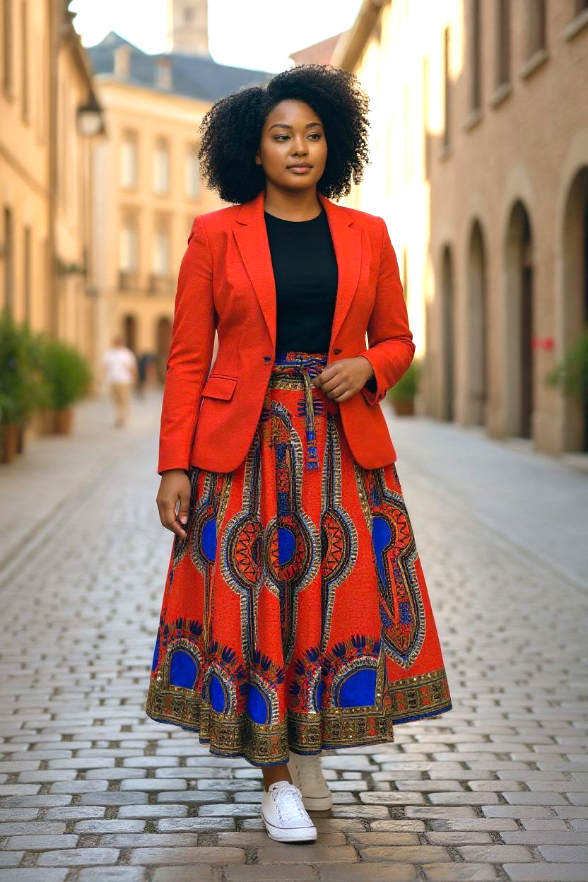 Traditional Print Maxi Skirts (Dashiki)