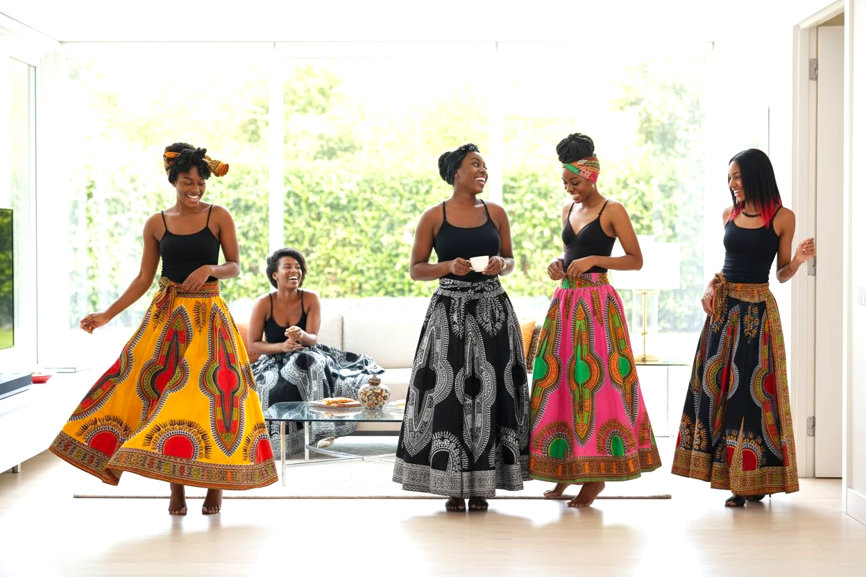 Traditional Print Maxi Skirts (Dashiki)