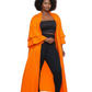 Ade's Solid Print  Kimono Duster- Orange