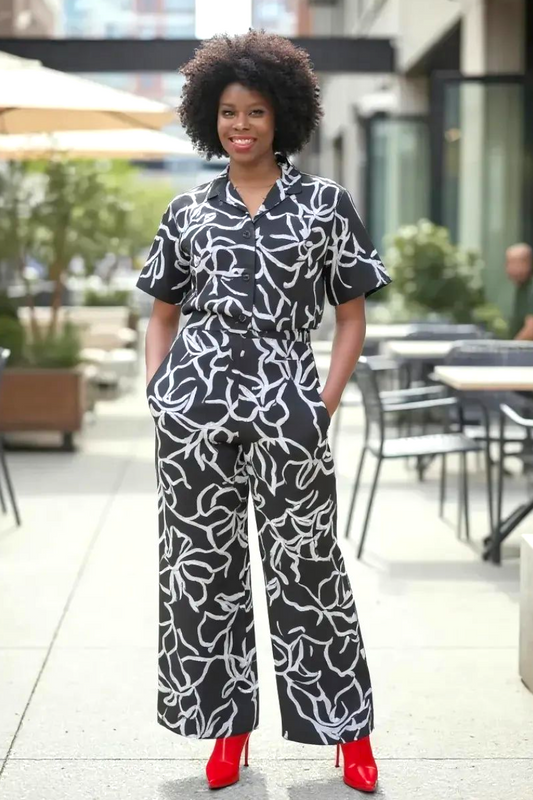 Yatta-Zoe Luxury Two Piece Pant Suit-Print A