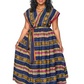 Adama Collection Mud Print Infinity Maxi Dress + Casy's Beaded Clutch