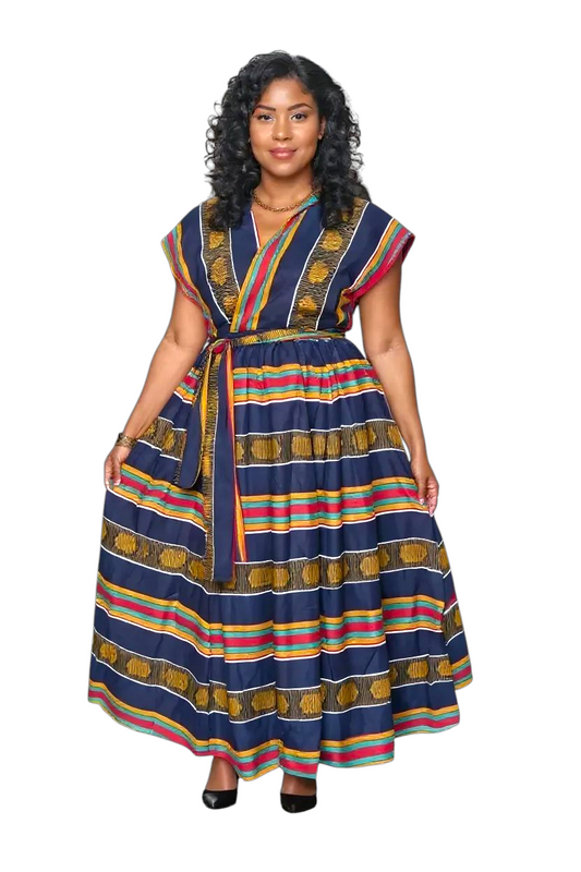 Adama Collection Mud Print Infinity Maxi Dress