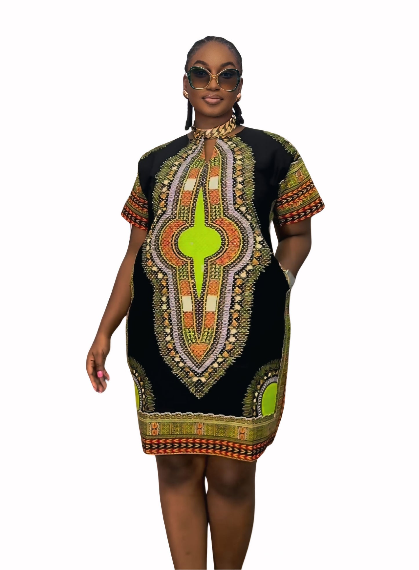 Ade's Patch Bling Dashiki Dress