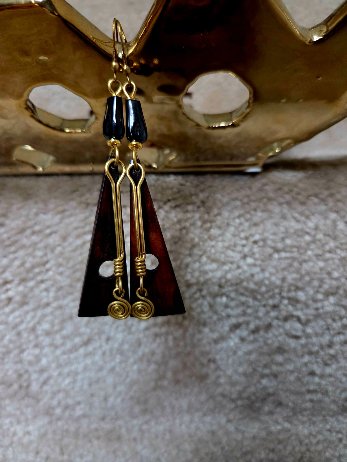 Brass and Bone Earrings Set J