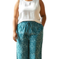 Zuri Unisex Luxe Adire Pants - Print C + Adamas Large Beaded Mudcloth Earrings-Ife