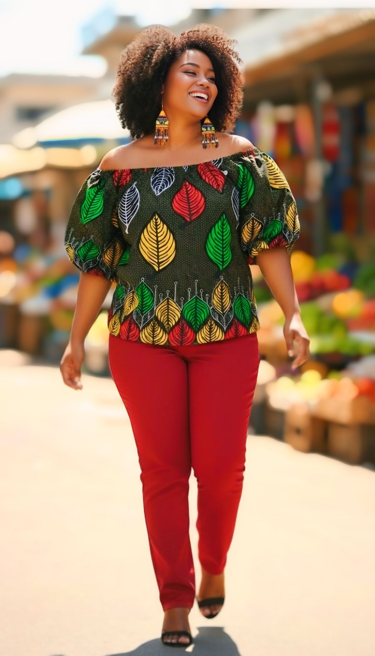 Zola Ankara Off-Shoulder Top + Headwrap