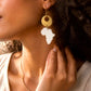 Brass, Bone & Shell Earrings-Kaibeh
