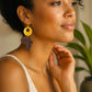 Brass, Bone & Shell Earrings-Hadiya