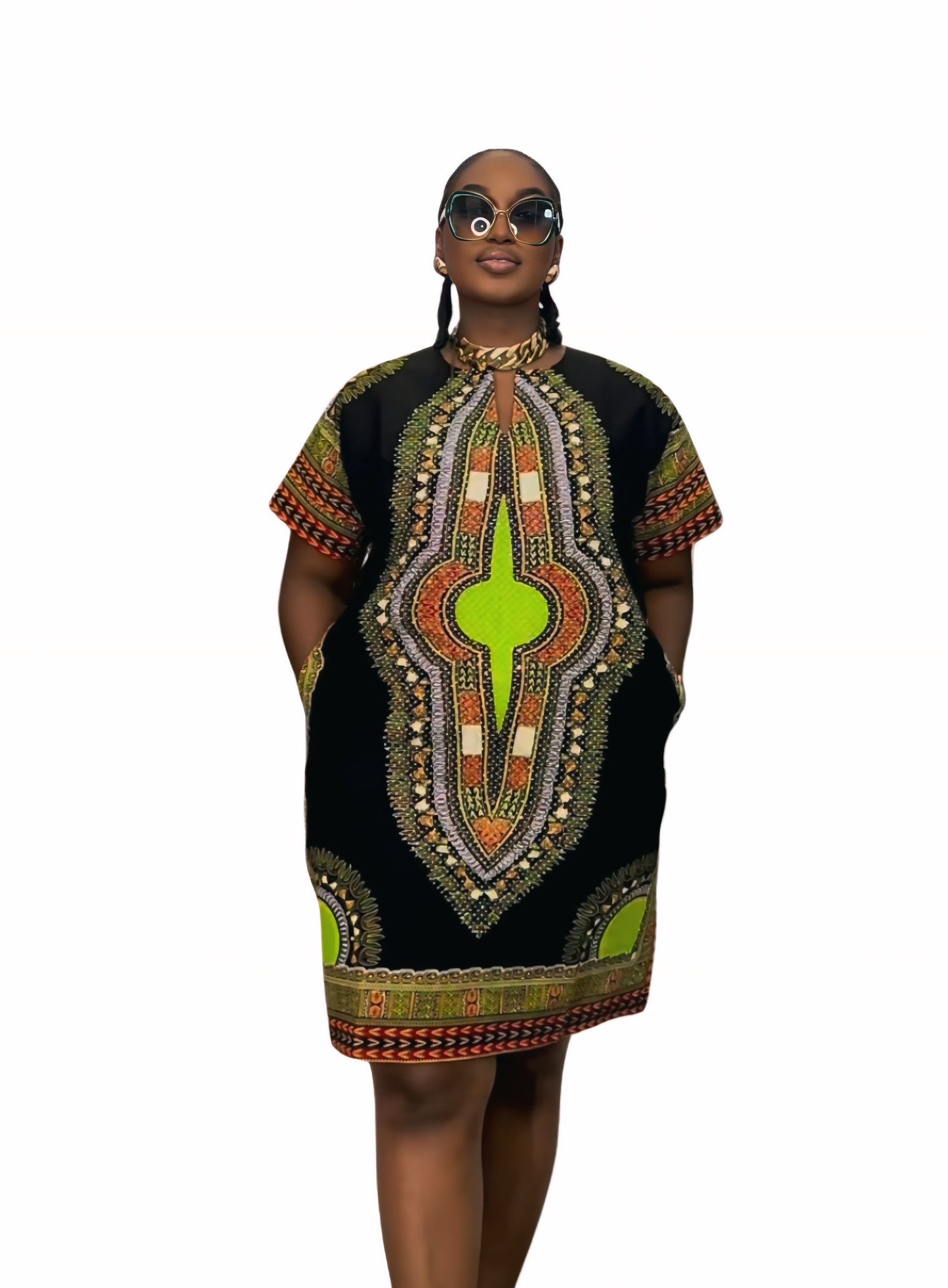 Ade's Patch Bling Dashiki Dress
