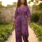 ZURI Adire Jumpsuit - Print A (Size 12/14) + Adamas Small Beaded Mudcloth Earrings-Stella