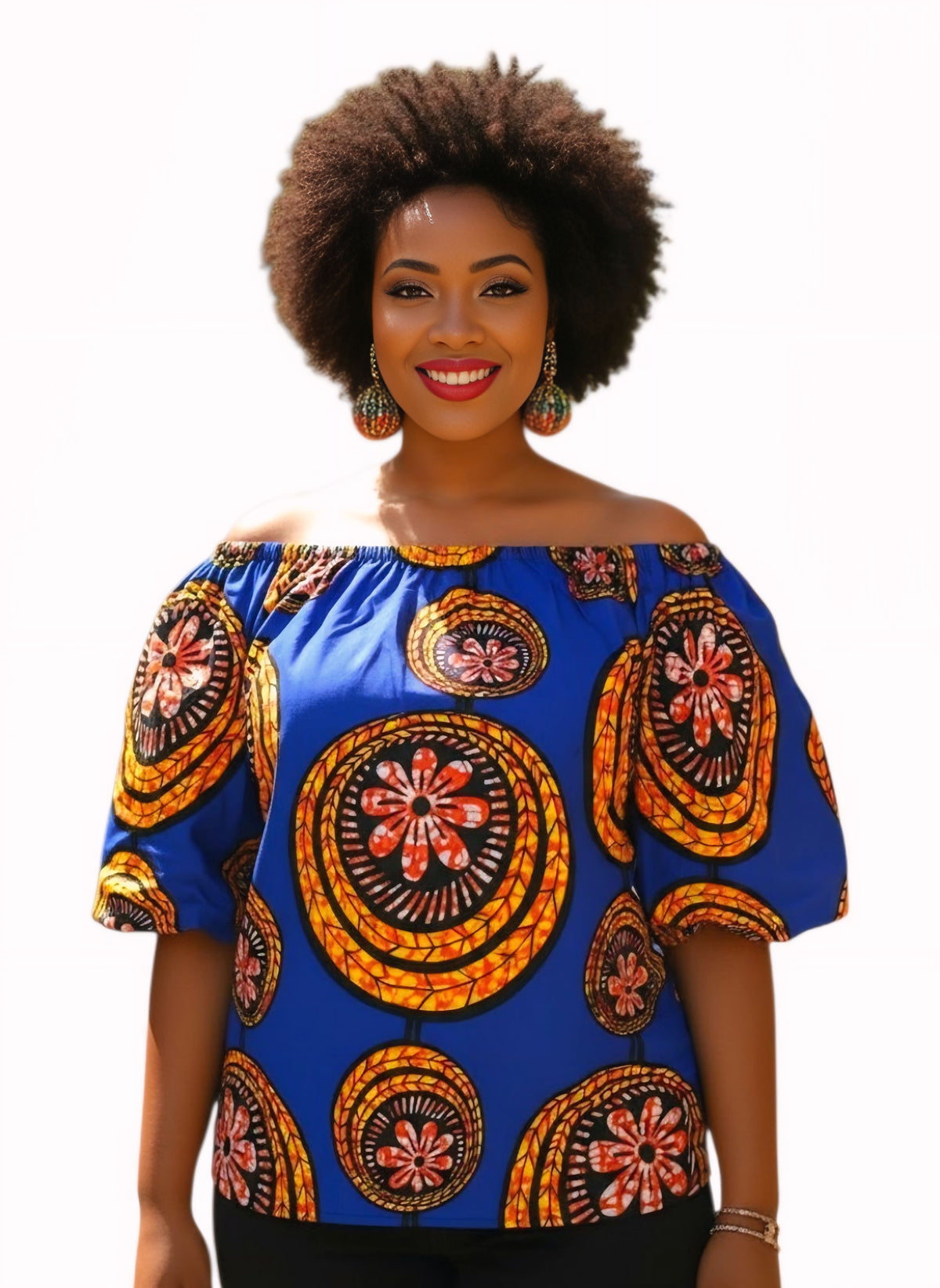 Zola Ankara Off-Shoulder Top + Headwrap