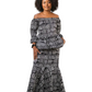 Yahden Women Ankara Off Shoulder Top and Fish Tail Skirt Set-Print B &C