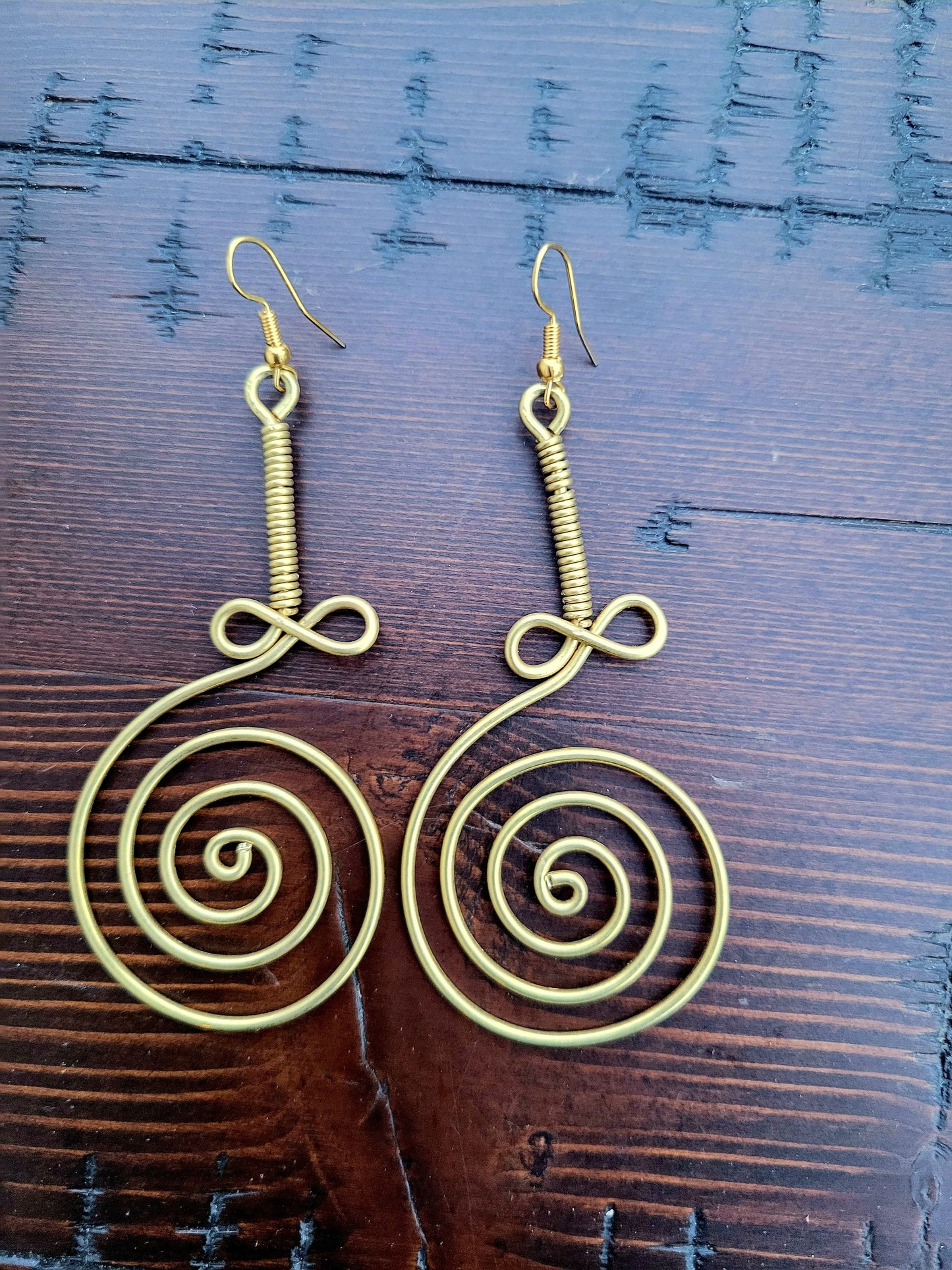 ZAHARA SPIRAL BRASS EARRINGS Option D