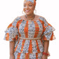 Sanaa Smocked Ankara Peplum Top | African Print Top | Yah’den