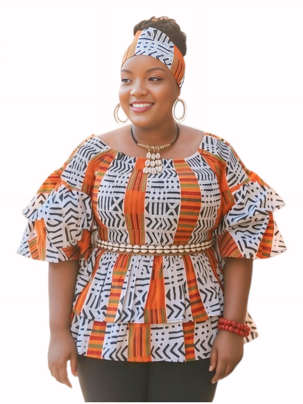 Sanaa Smocked Ankara Peplum Top | African Print Top | Yah’den