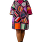 Yahden Women’s Luxury Patched Dress – Mikado Fabric with Aso Oke & Embroidery