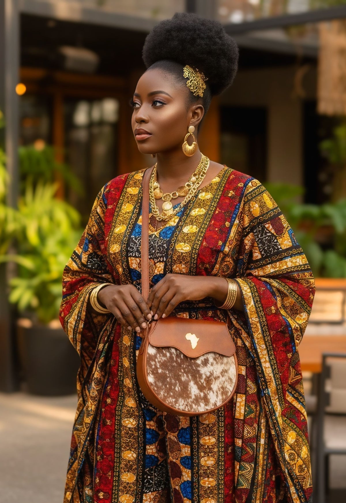 Zawadi Heritage Crossbody Bag Handmade in Kenya| African-Inspired Faux Leather Handbag