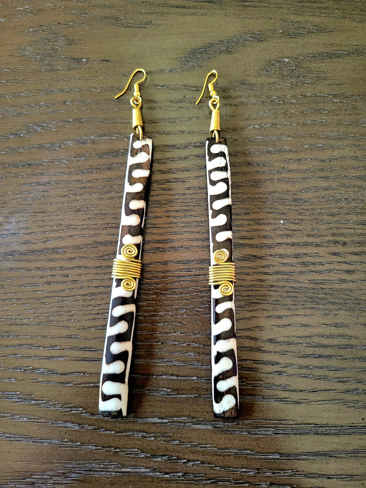 Brass and Bone Earrings Set D