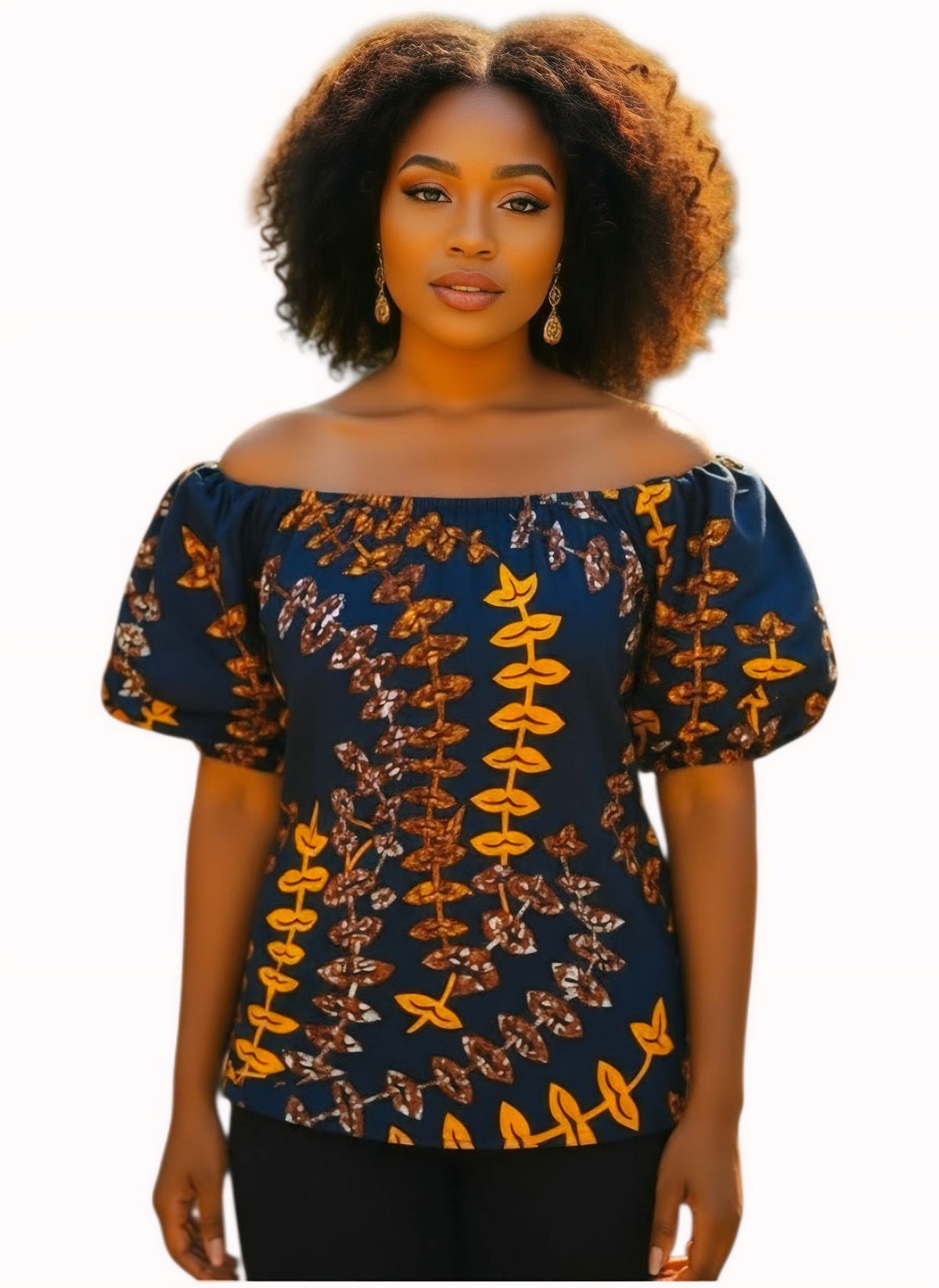 Zola Ankara Off-Shoulder Top + Headwrap