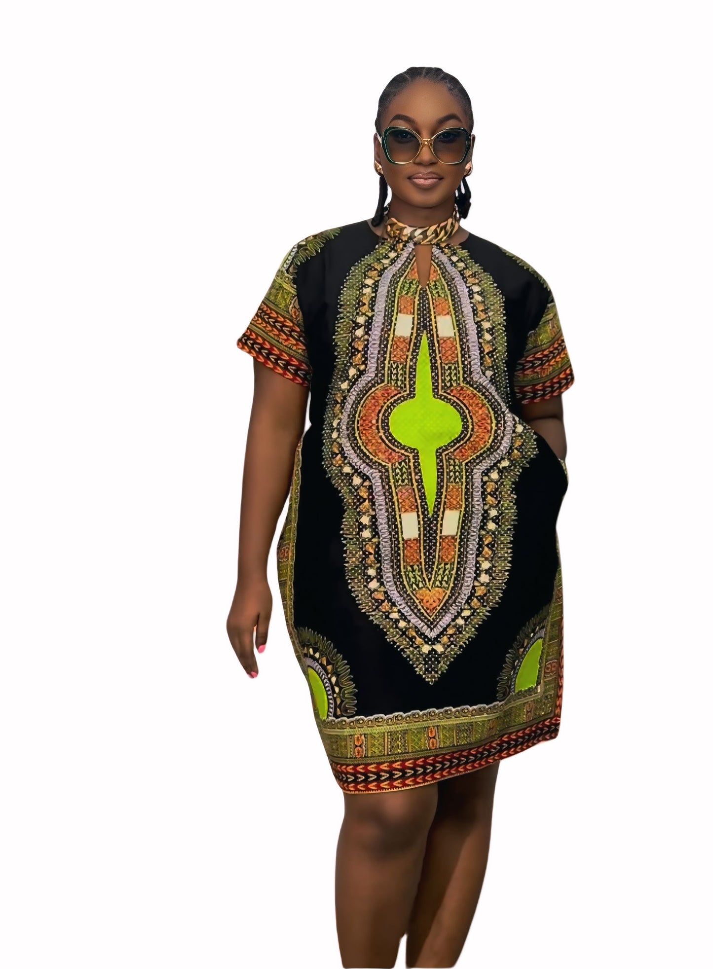 Ade's Patch Bling Dashiki Dress