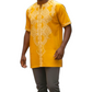 Abu's Gold & White  Embroidered Tunic Shirt