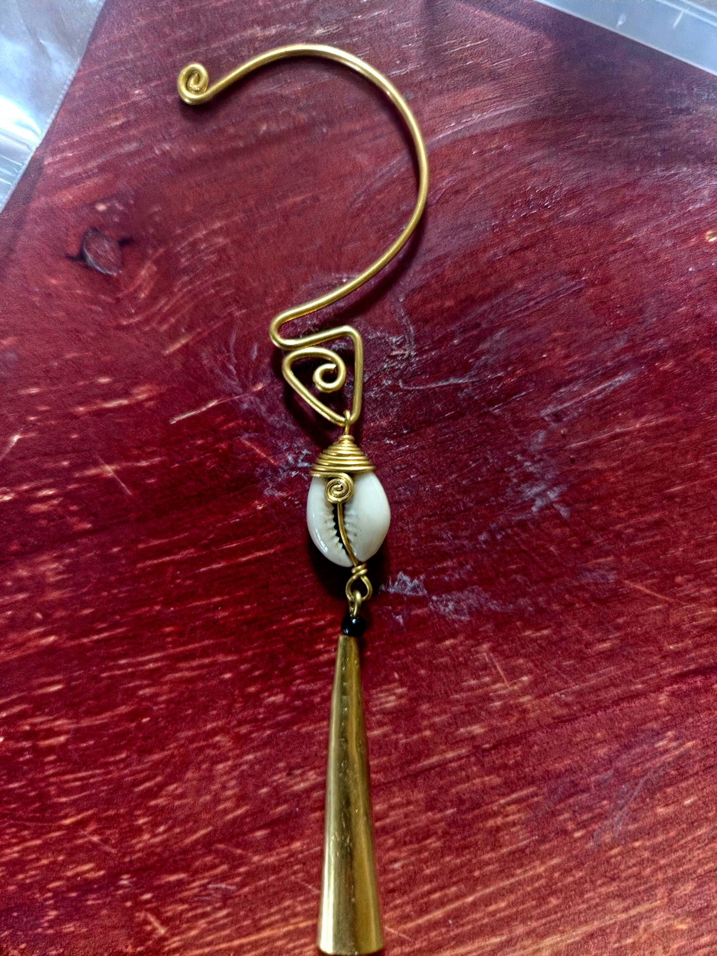 Zoe Cowrie Ear Cuff – Handcrafted African Statement Jewelry