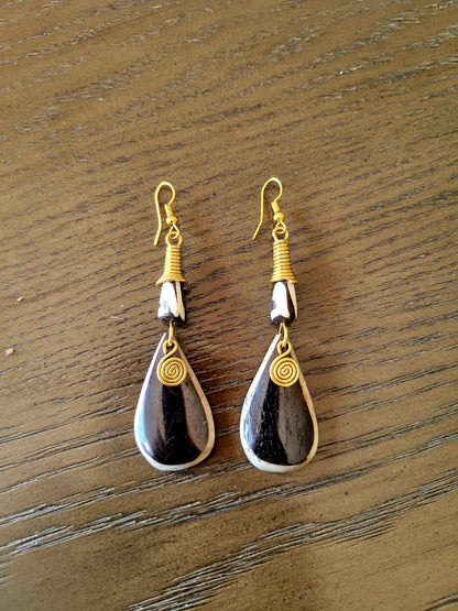Brass and Bone Earrings Set F