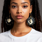 Adamas Shell Large Beaded Mudcloth Earrings-Debbie