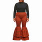 Yahden Ankara Trendy Flared Pants + Frannie's Leather and Brass Earrings