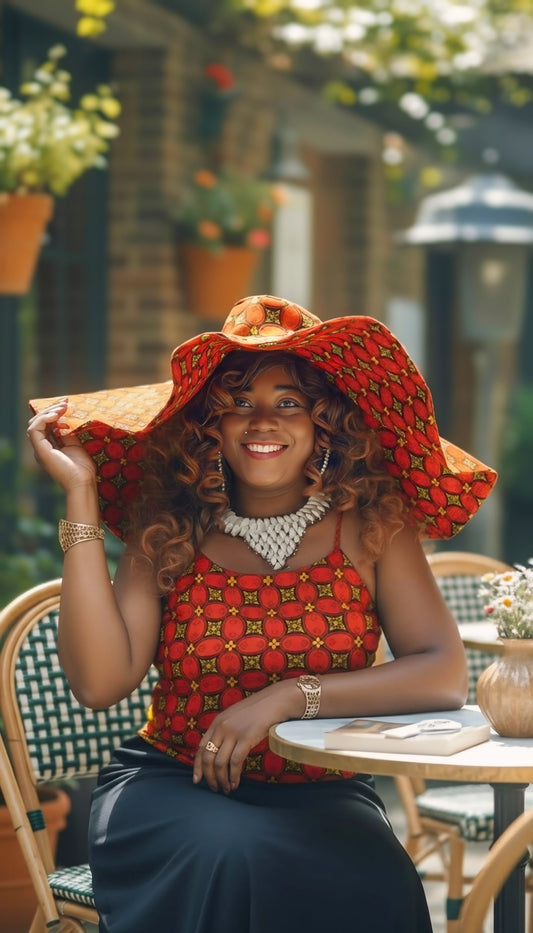 Yahden Oversized Ankara Hat - Stylish and Versatile!