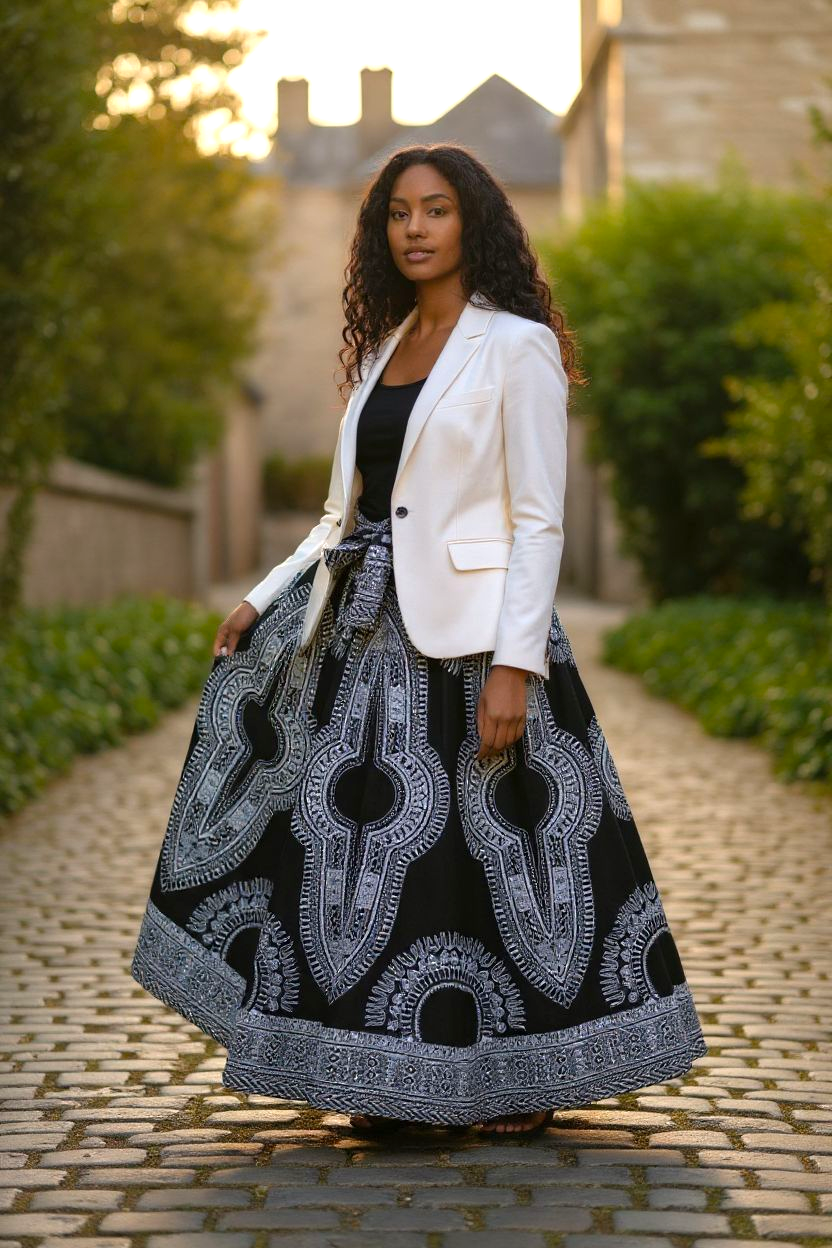 Traditional Print Maxi Skirts (Dashiki)