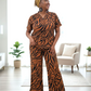 Yatta-Zoe Luxury Two Piece Pant Suit-Print B