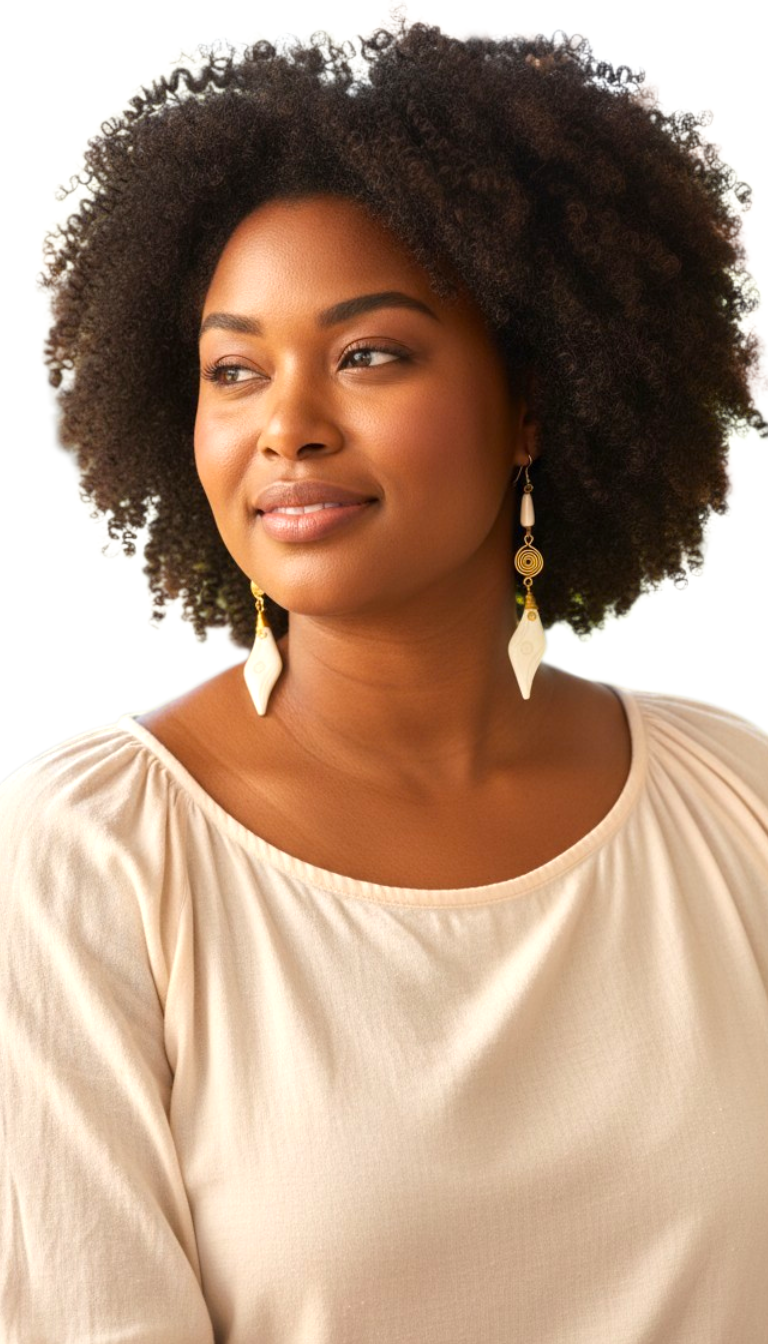 Brass and Bone Earrings- Hadiya