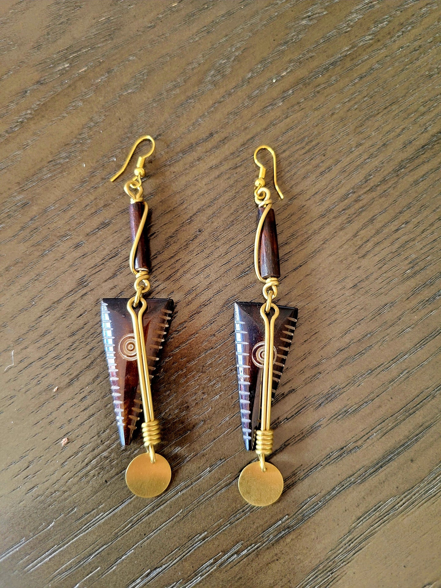 Brass and Bone Earrings Set F