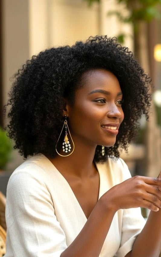 Brass & Bone Earrings-Konah