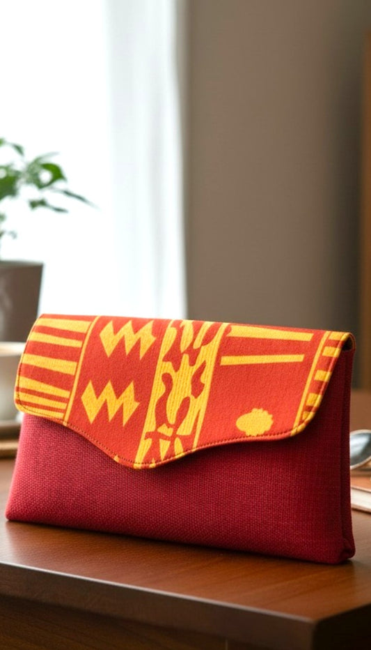 Massa Heritage Clutch – Handmade Afrocentric Foldover Statement Purse