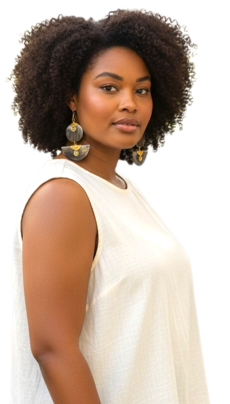 Brass and Bone Earrings- Jhande