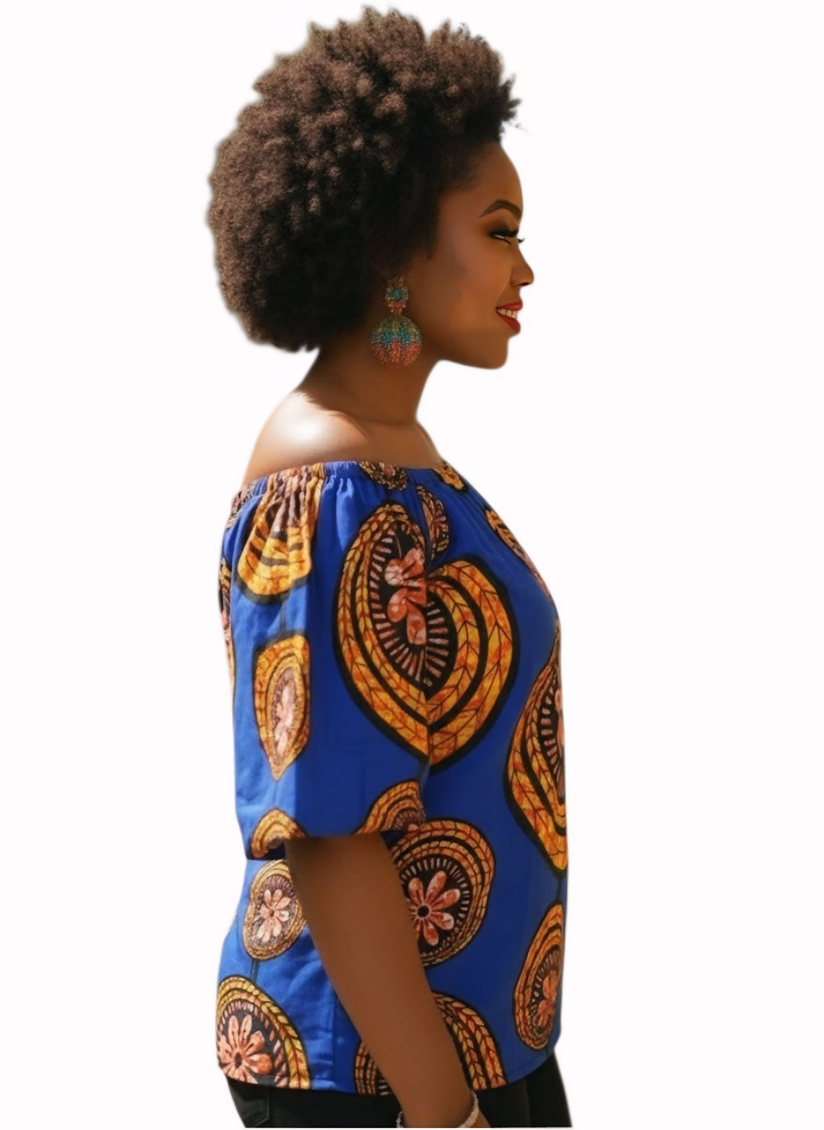 Zola Ankara Off-Shoulder Top + Headwrap