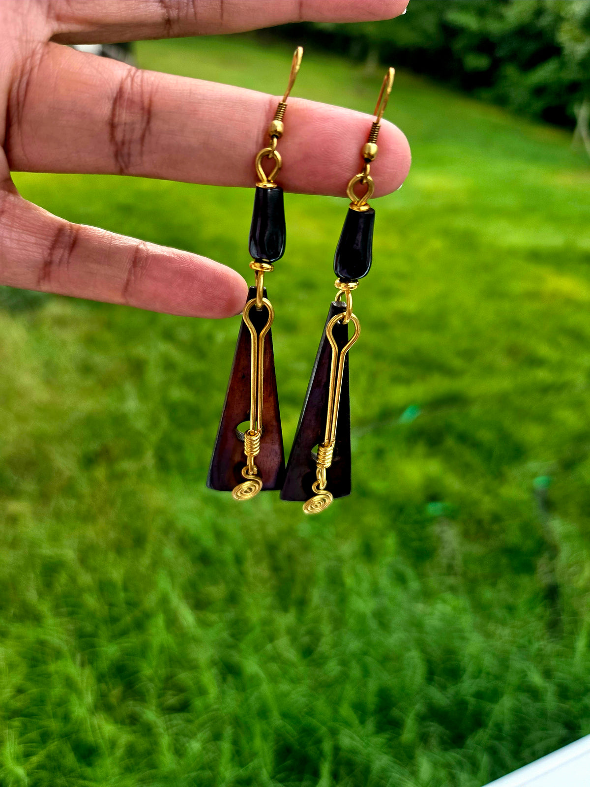 Brass and Bone Earrings Set J