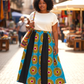 African Print Long Skirt & Wrap