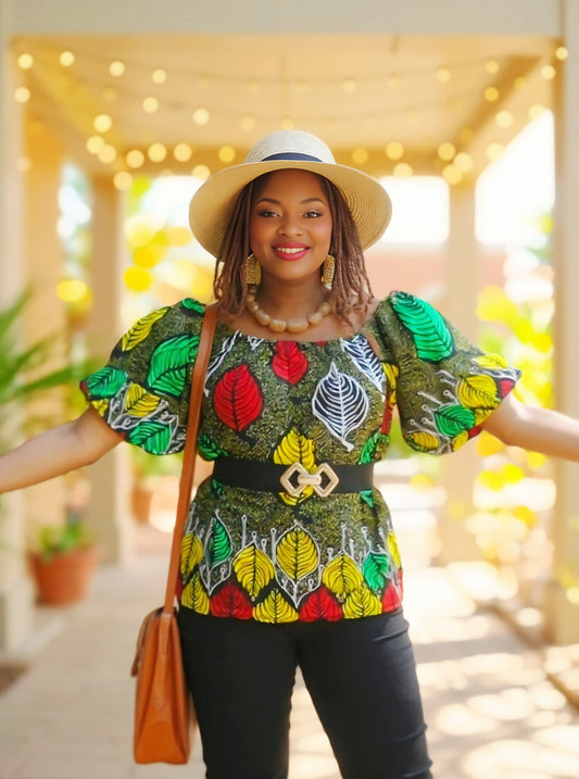 Zola Ankara Off-Shoulder Top + Headwrap