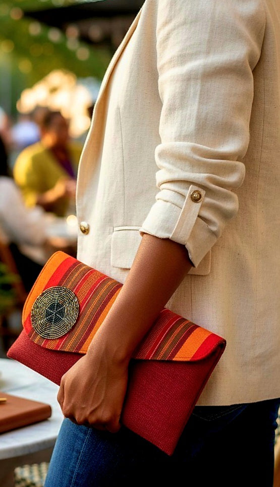 Finda Essence Clutch – Handmade Afrocentric Beaded Statement Purse