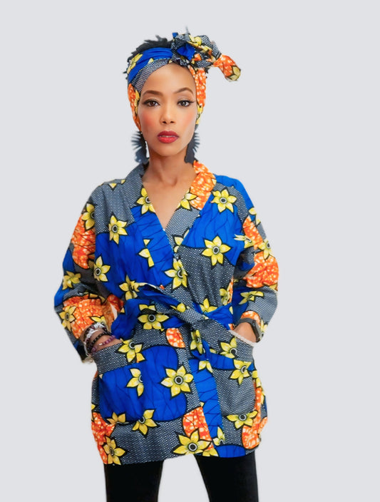 Frannie's Ankara Short Kimono Jacket Collection -Print A-D
