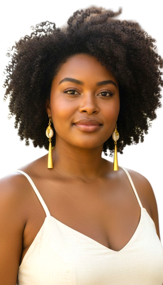 Brass& Shell Earrings-Zoe