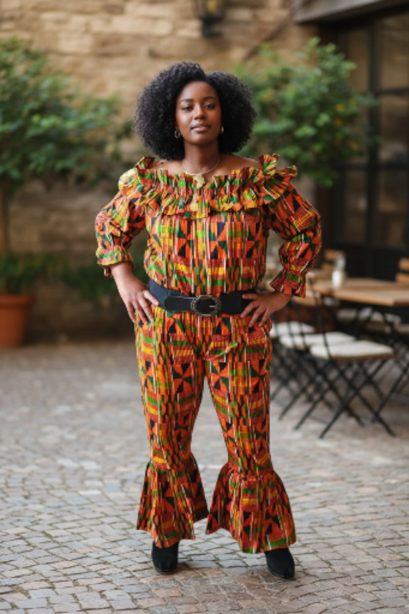 Monrovia Girl Flared Bottom Kente  Jumpsuit